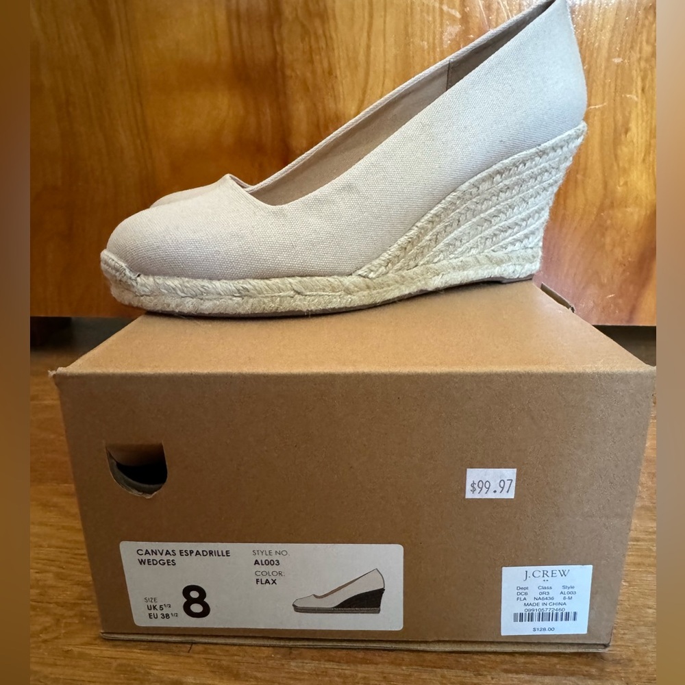 J Crew espadrille size 8, never worn